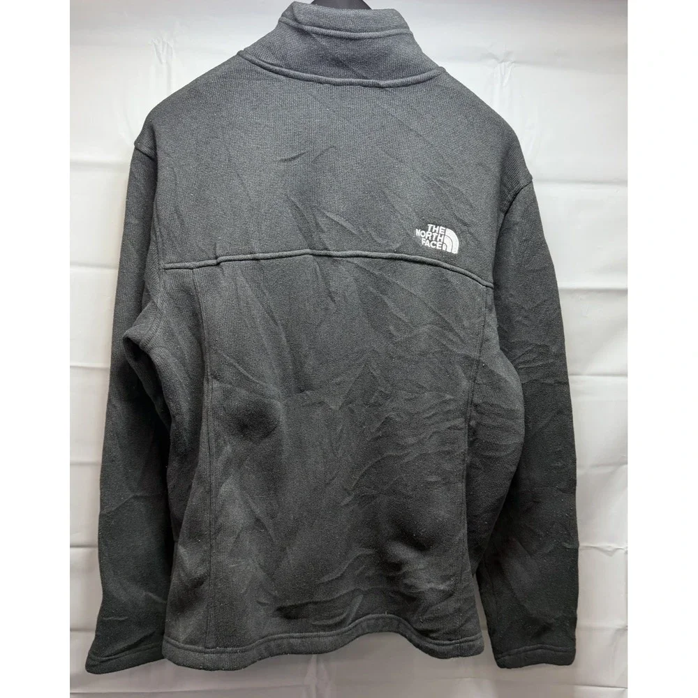 The North Face Mens Large Black Full Zip Sweater Knit Sherpa Lined Fleece Jacket